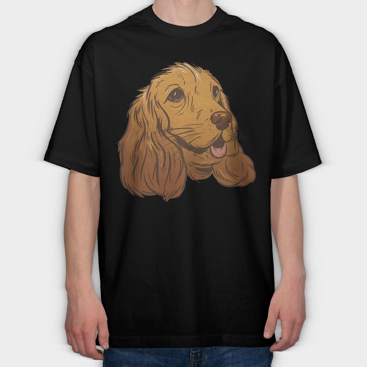 Coker Spaniel Dog, Tricou Oversize Barbati (Unisex)