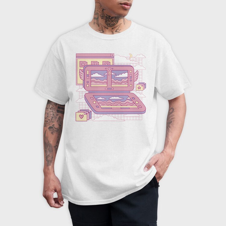 Vaporwave Videogame Console Pink Consola, Tricou Barbati (Unisex)