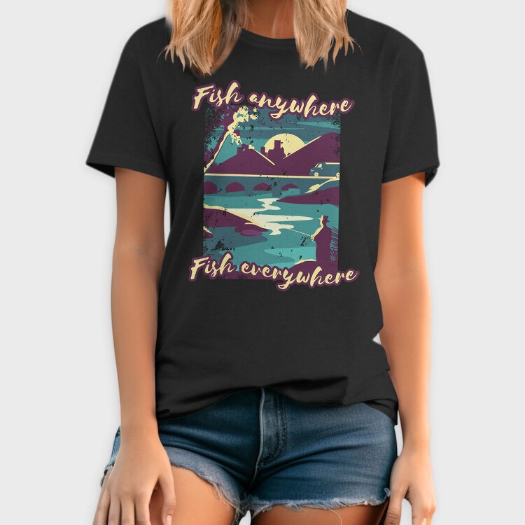 Fish Everywhere Anywhere, Tricou Barbati (Unisex)