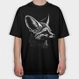 Attentive Fennec Fox, Tricou Oversize Barbati (Unisex)