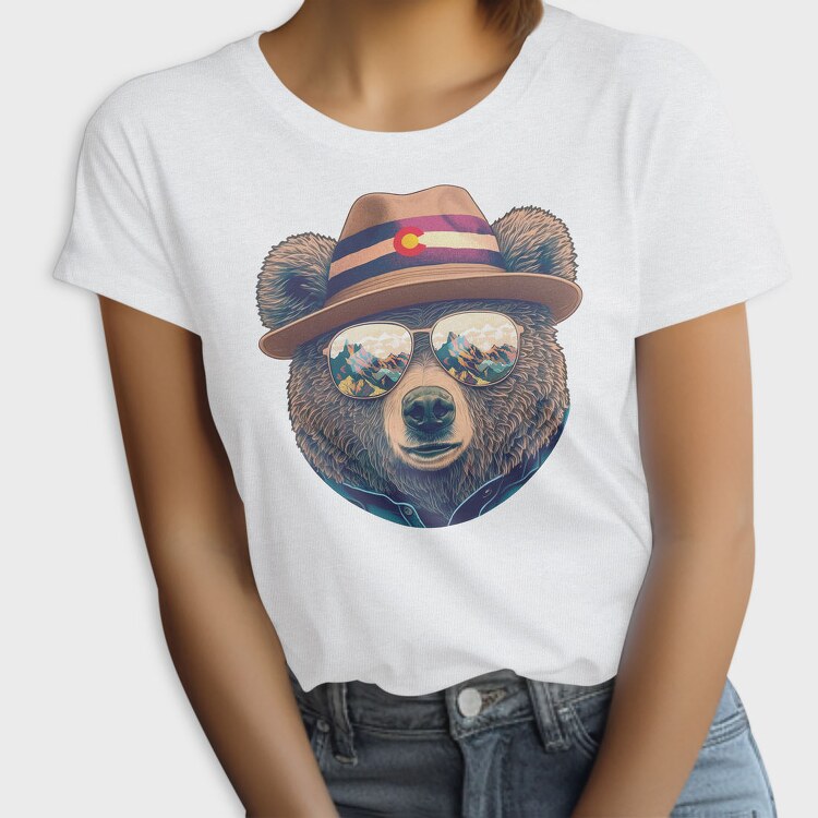 Colorado S Bear Face With Sunglasses, Tricou Femei