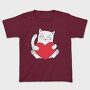 Cat Holding Heart, Tricou Copii