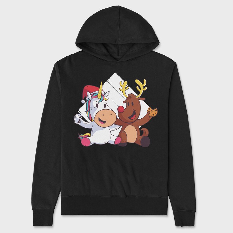 Hanorac Barbati (Unisex), Unicorn Deer Christmas