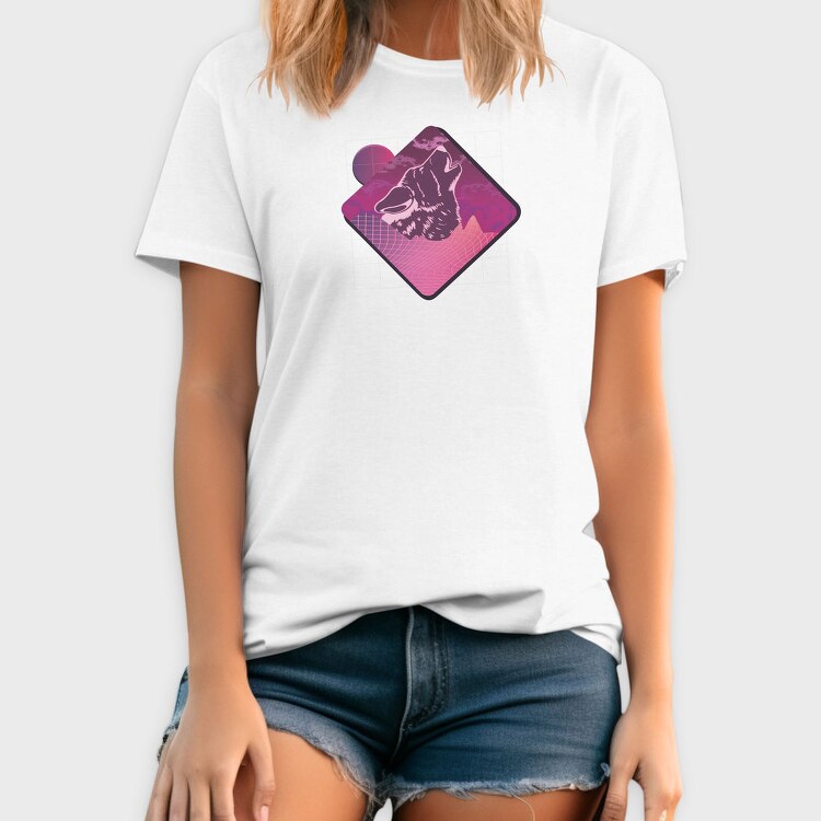 Vaporwave Wolf, Tricou Barbati (Unisex)