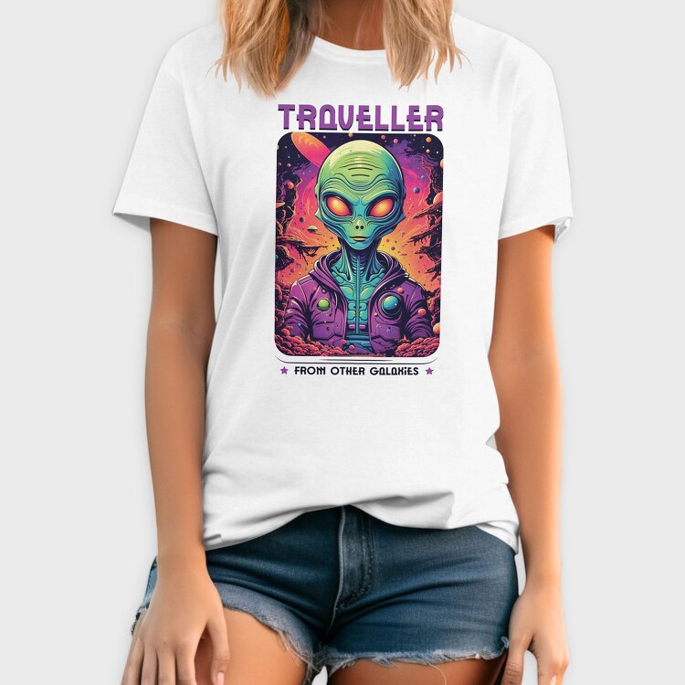 Colorful Alien Traveler Trend, Tricou Barbati (Unisex)