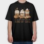 Autumn Coffee Drinks Fall And Girl, Tricou Oversize Barbati (Unisex)