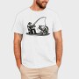 Fisherman Catching Fish Fishing, Tricou Barbati (Unisex)