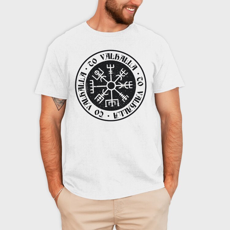 Vegvisir Compass To Valhalla, Tricou Barbati (Unisex)