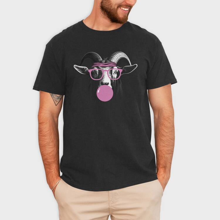 Goat Monochrome Bubblegum, Tricou Barbati (Unisex)