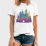Colorful Gradient Castle Watercolor, Tricou Barbati (Unisex)
