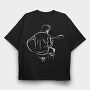 Man Playing Guitar Music Instrument Guitaris, Tricou Oversize Barbati (Unisex)