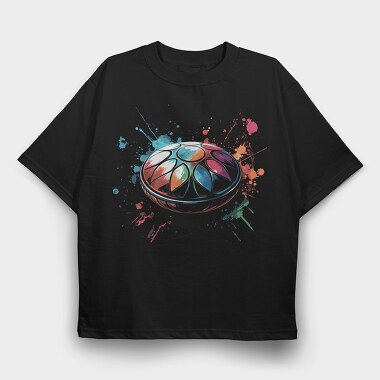 Colorful Handpan Splash, Tricou Oversize Barbati (Unisex)