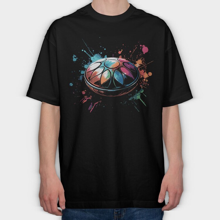 Colorful Handpan Splash, Tricou Oversize Barbati (Unisex)