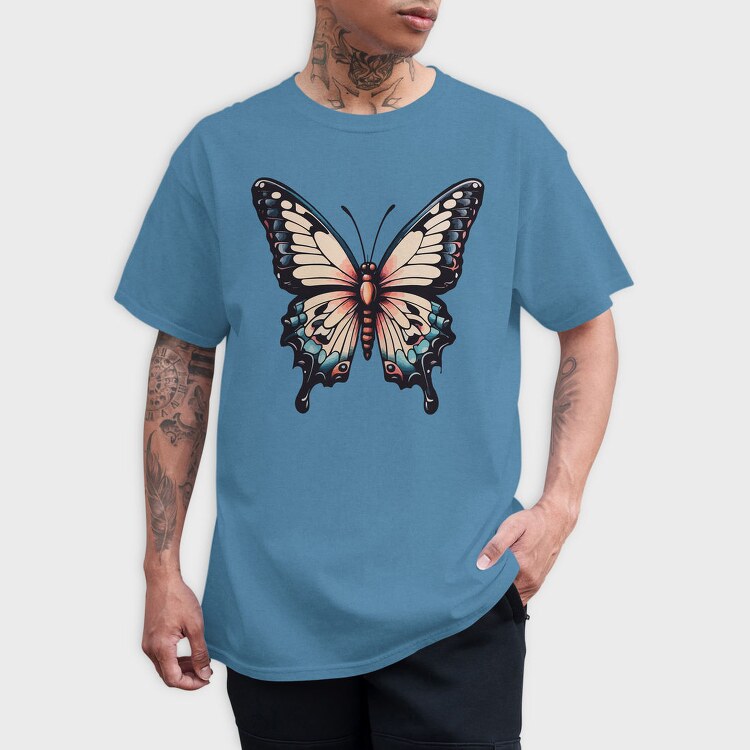 Vibrant Traditional Butterfly, Tricou Barbati (Unisex)