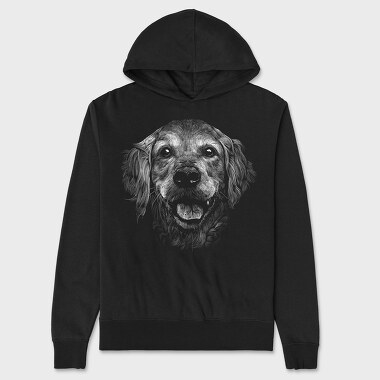Golden Retriever Monochrome, Hanorac Oversize Barbati (Unisex)