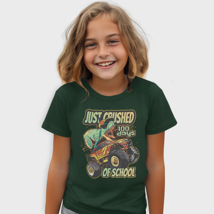 Awesome T Rex Monster Truck Dino School, Tricou Copii