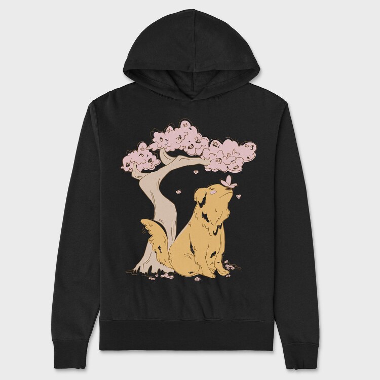 Golden With Butterfly, Hanorac Oversize Barbati (Unisex)