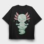 Kawaii Axolotl Meditating, Tricou Oversize Barbati (Unisex)
