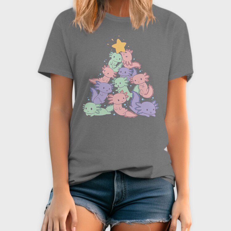 Axolotl Christmas Tree, Tricou Barbati (Unisex)
