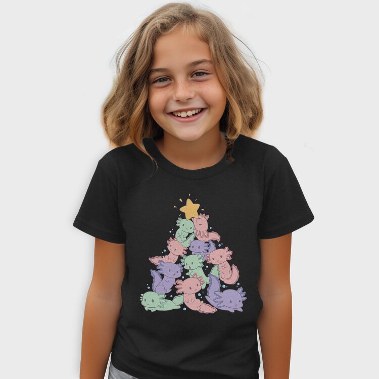 Axolotl Christmas Tree, Tricou Copii