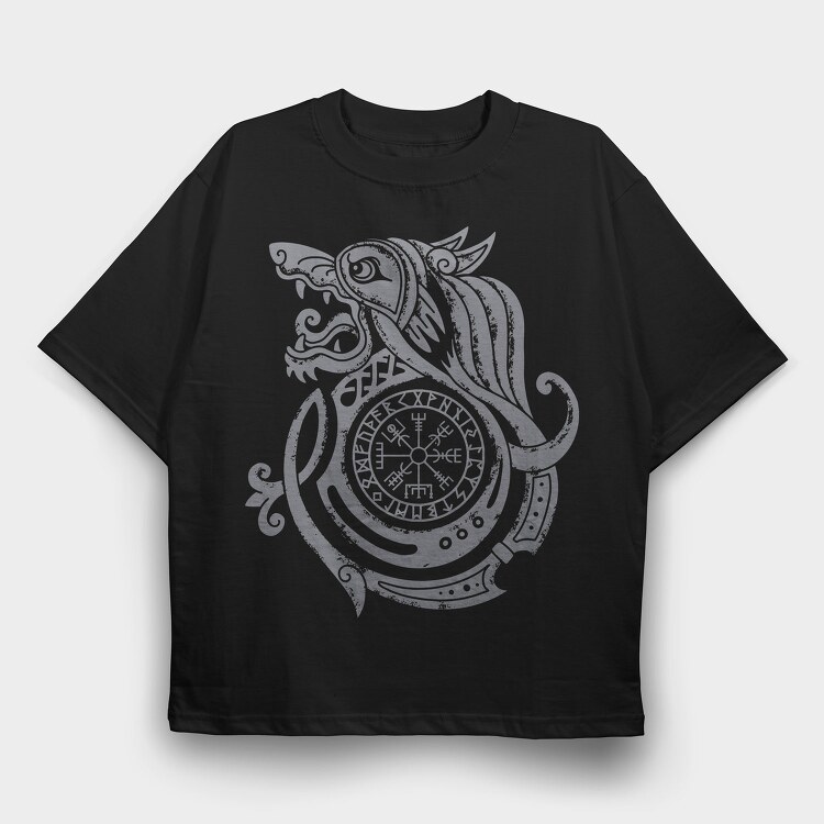 Viking Wolf, Tricou Oversize Barbati (Unisex)