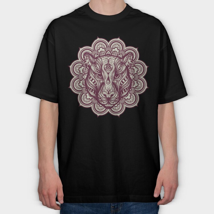 Mandala Jaguar, Tricou Oversize Barbati (Unisex)