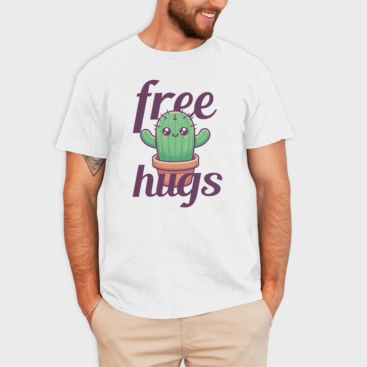 Cactus Free Hugs, Tricou Barbati (Unisex)