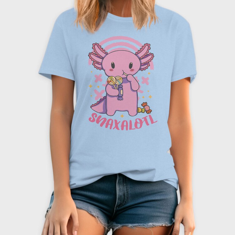 Axolotl Eating Candy Snaxalotl, Tricou Barbati (Unisex)