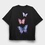 Colorful Watercolor Butterflies, Tricou Oversize Barbati (Unisex)