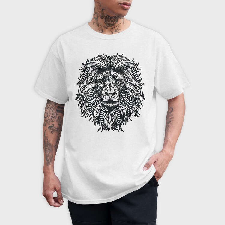 Mandala Lion Leon 001, Tricou Barbati (Unisex)