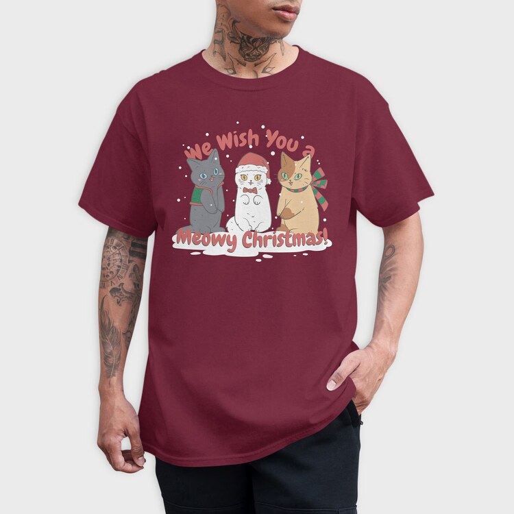 We Wish You a Meowy Christmas, Tricou Barbati (Unisex)
