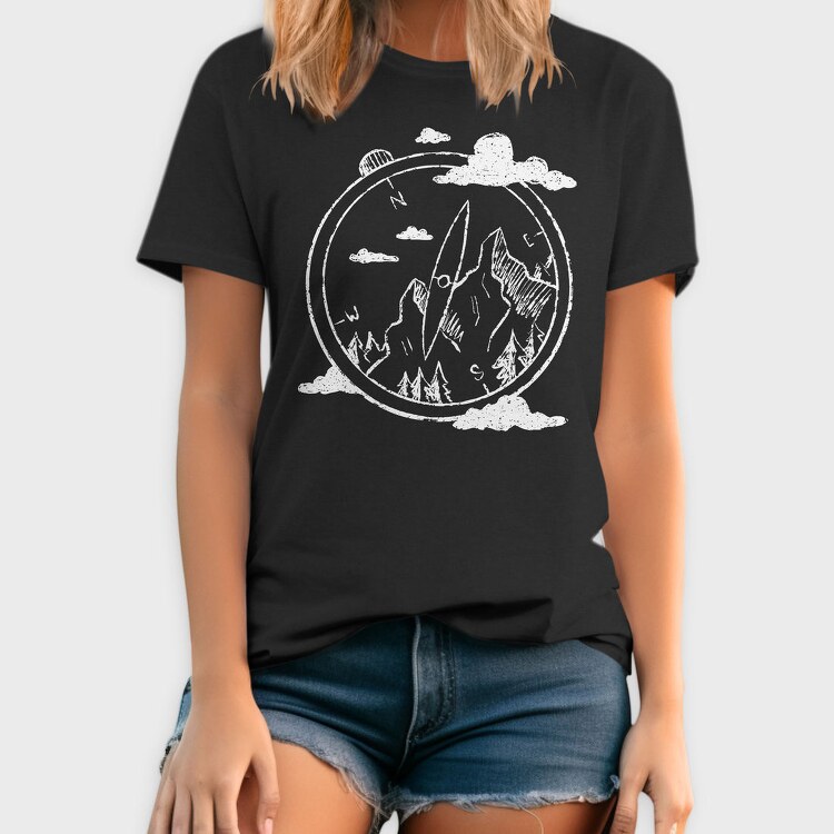 Compass Mountains, Tricou Barbati (Unisex)