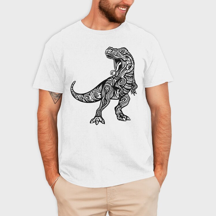 Mandala T Rex, Tricou Barbati (Unisex)