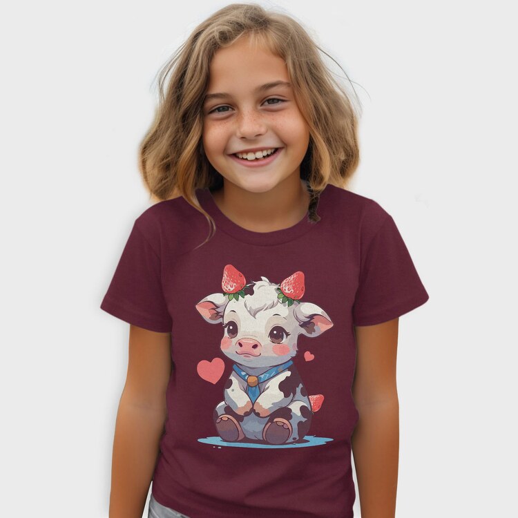 Cute Strawberry Cow, Tricou Copii