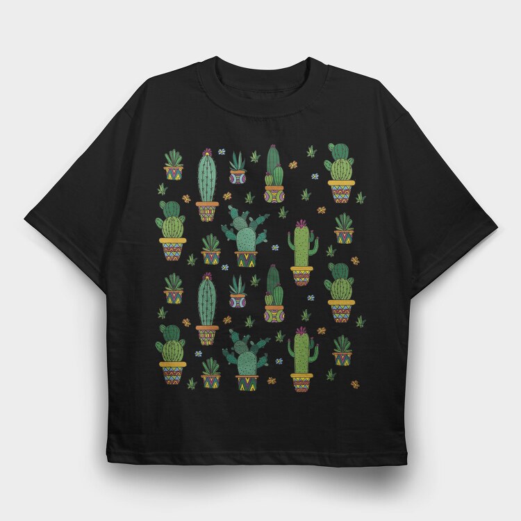 Cactus Plants 01, Tricou Oversize Barbati (Unisex)