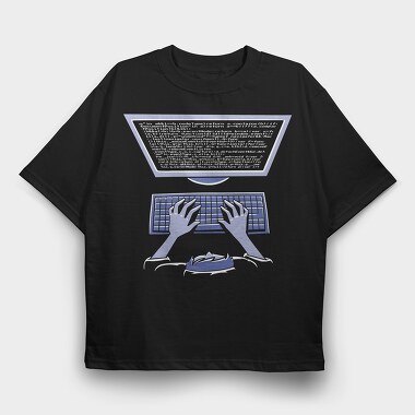 Computer Programming Coder, Tricou Oversize Barbati (Unisex)