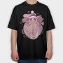 Axolotl In Christmas Hat, Tricou Oversize Barbati (Unisex)