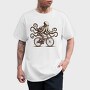 Octopus On Bicycle Ride, Tricou Barbati (Unisex)