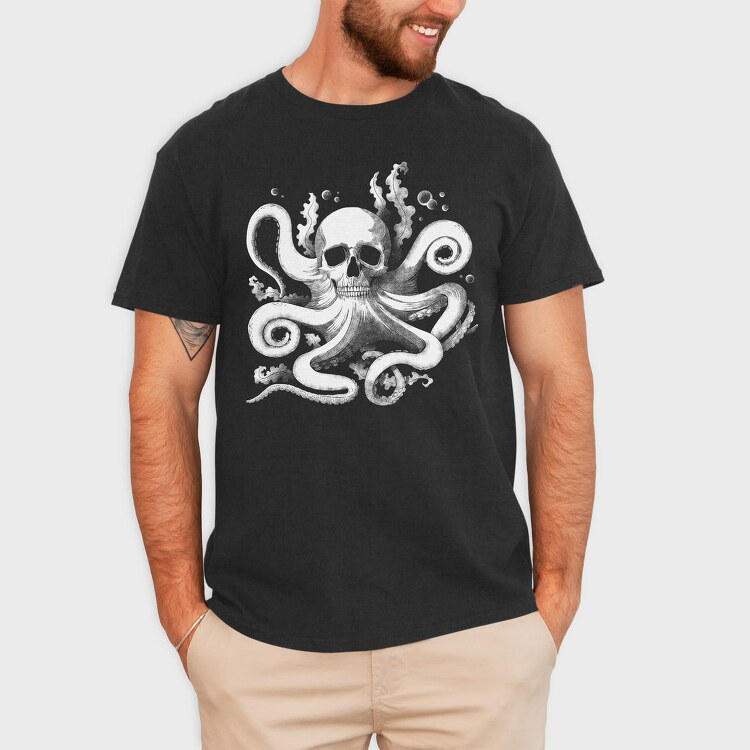 Octopus Skull, Tricou Barbati (Unisex)