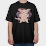 Axolotl Lifting Weights, Tricou Oversize Barbati (Unisex)