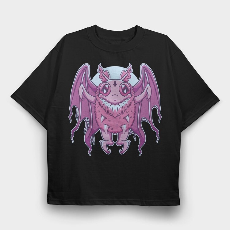 Kawaii Goth Mothman, Tricou Oversize Barbati (Unisex)