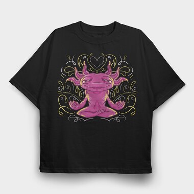 Axolotl Meditation Meditating, Tricou Oversize Barbati (Unisex)