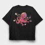 Octopus With Coffee Cups, Tricou Oversize Barbati (Unisex)