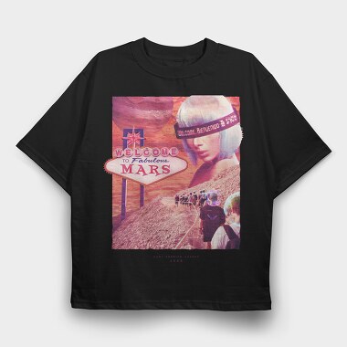 Mars Planet Psychedelic, Tricou Oversize Barbati (Unisex)