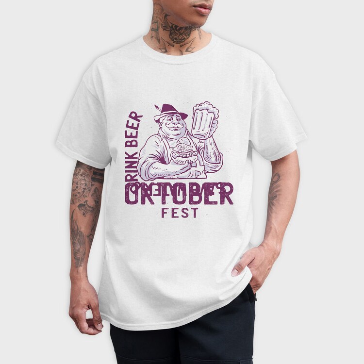 Oktoberfest Man With Beer Tote, Tricou Barbati (Unisex)