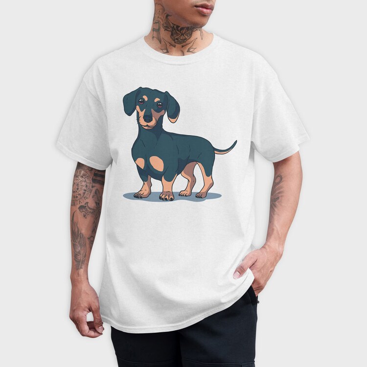 Dachshund, Tricou Barbati (Unisex)