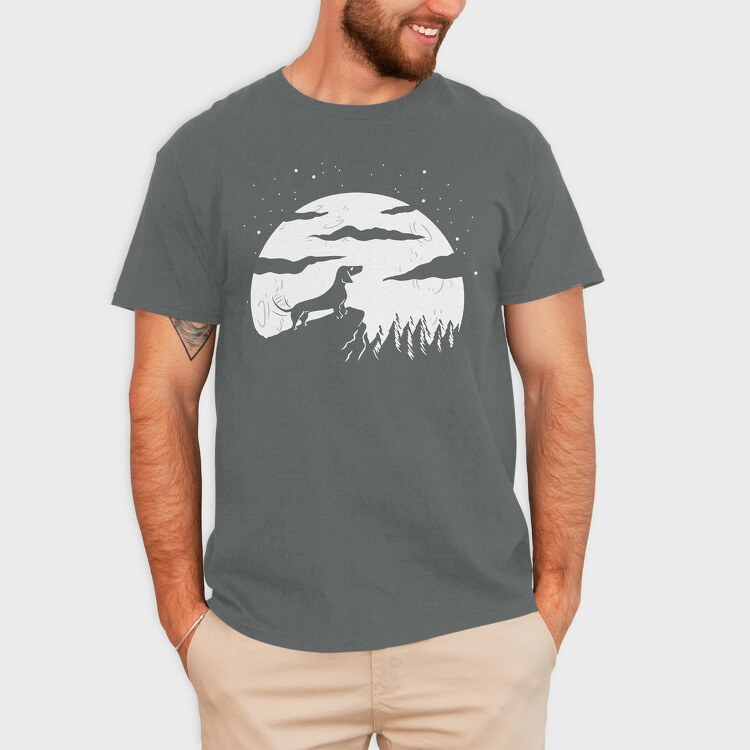 Dog Full Moon, Tricou Barbati (Unisex)