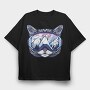 Cat Ski Glasses Skii, Tricou Oversize Barbati (Unisex)
