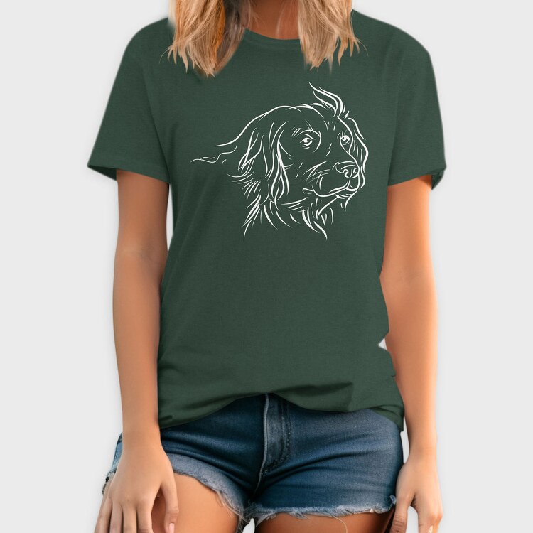Dog German Breed Line Art Kleiner Munsterlander, Tricou Barbati (Unisex)