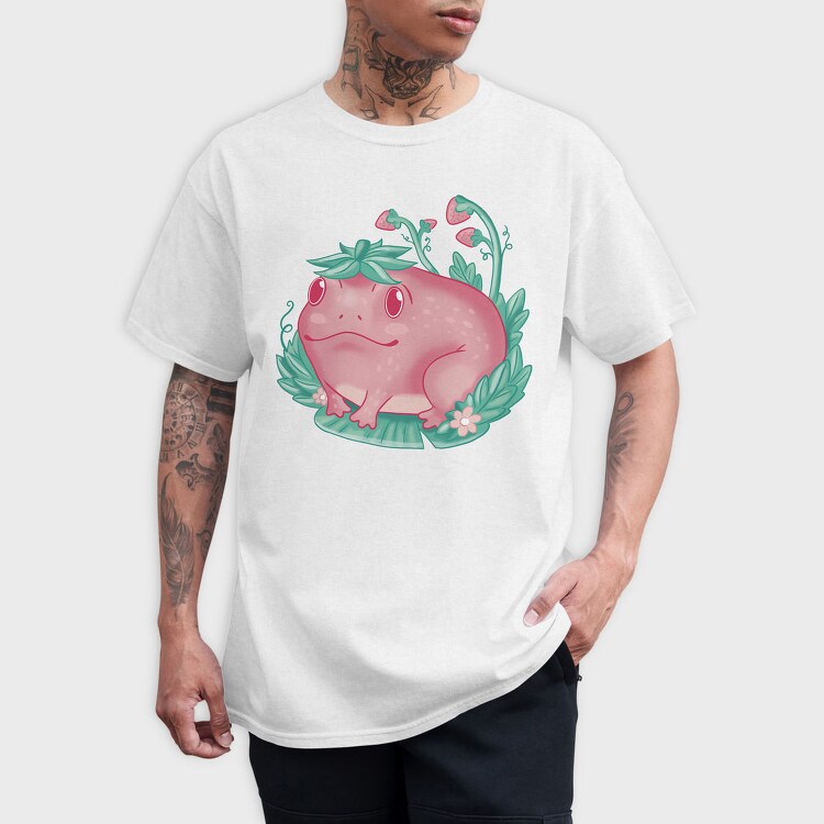 Kawaii Strawberry Happy Frog, Tricou Barbati (Unisex)